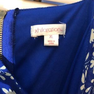 Plus size flowey, blue and white sundress